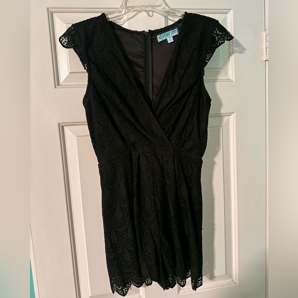 Francesca’s black lace romper